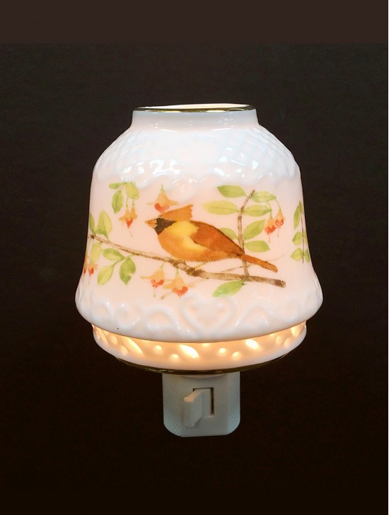 Porcelain Cardinal Night Light with Gift Box